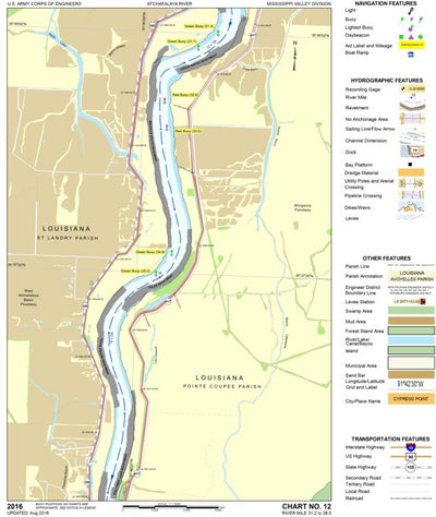 US Army Corps of Engineers Atchafalaya River Chart 12 - Keith Lake, LA digital map