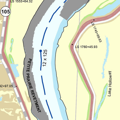 US Army Corps of Engineers Atchafalaya River Chart 12 - Keith Lake, LA digital map