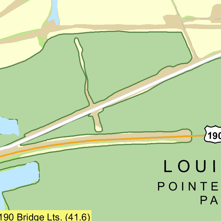 Atchafalaya River Chart 13 Krotz Springs Highway 190 Bridge, LA Map