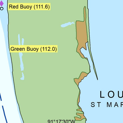 US Army Corps of Engineers Atchafalaya River Chart 33 - Little Island, LA digital map