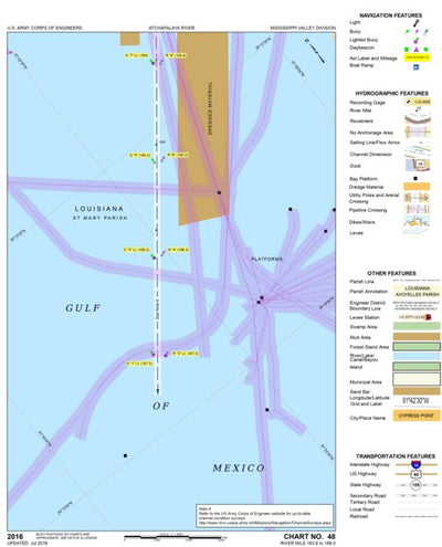 US Army Corps of Engineers Atchafalaya River Chart 48 - Gulf of Mexico 3 digital map