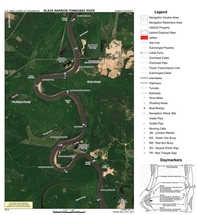 US Army Corps of Engineers Black Warrior-Tombigbee River Navigation Chart 11 (Mile 78.6 - 88.3) digital map