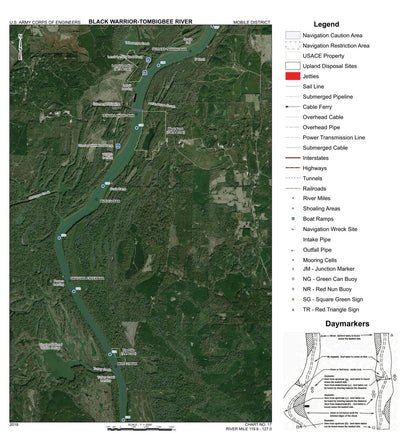 US Army Corps of Engineers Black Warrior-Tombigbee River Navigation Chart 17 (Mile 119.9 - 127.0) digital map