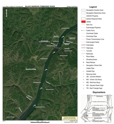 US Army Corps of Engineers Black Warrior-Tombigbee River Navigation Chart 46 (Mile 359.0 - 364.9) digital map