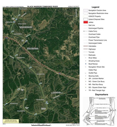 US Army Corps of Engineers Black Warrior-Tombigbee River Navigation Chart 54 (Mile 402.8 - 413.4) digital map