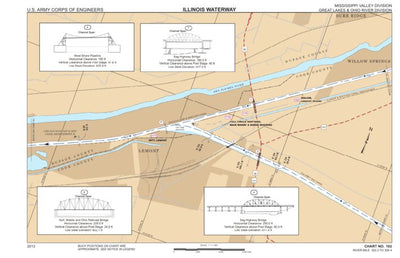 US Army Corps of Engineers Chart 102 - Illinois River Miles 302.2 - 305.4 digital map