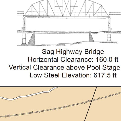 US Army Corps of Engineers Chart 102 - Illinois River Miles 302.2 - 305.4 digital map