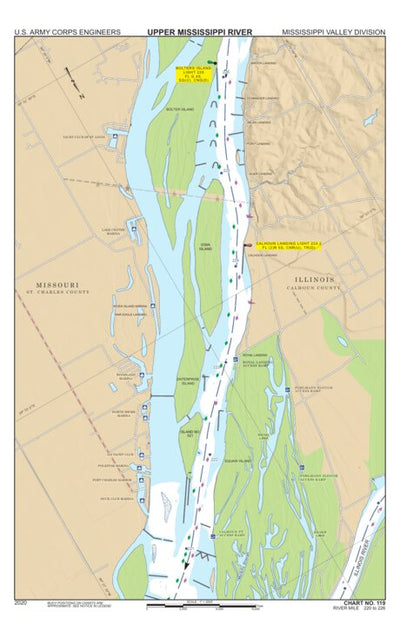 Chart 119 - Upper Mississippi River Miles 226-220 Map by US Army Corps of  Engineers