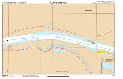 US Army Corps of Engineers Chart 13 - Illinois River Miles 35.5 - 38.5 digital map