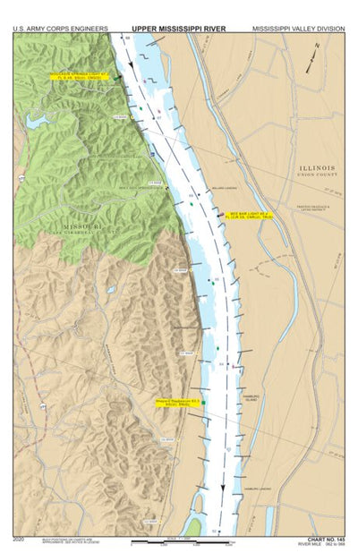 US Army Corps of Engineers Chart 145 - Upper Mississippi River Miles 068-062 digital map