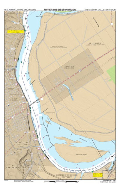 US Army Corps of Engineers Chart 147 - Upper Mississippi River Miles 054-048 digital map