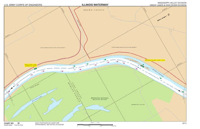 US Army Corps of Engineers Chart 26 - Illinois River Miles 73.8 - 76.9 digital map