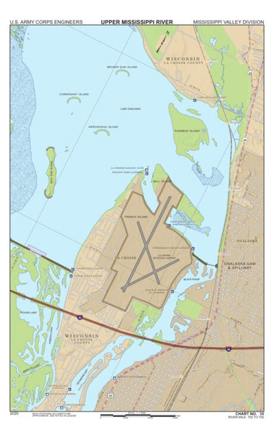 US Army Corps of Engineers Chart 35 - Upper Mississippi River Miles 705-700 digital map