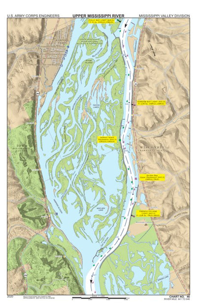 US Army Corps of Engineers Chart 46 - Upper Mississippi River Miles 646-641 digital map