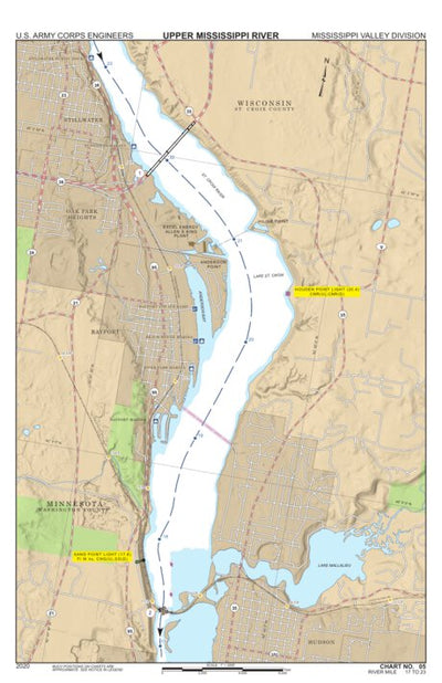 US Army Corps of Engineers Chart 5 - St Croix River Miles 23-17 digital map