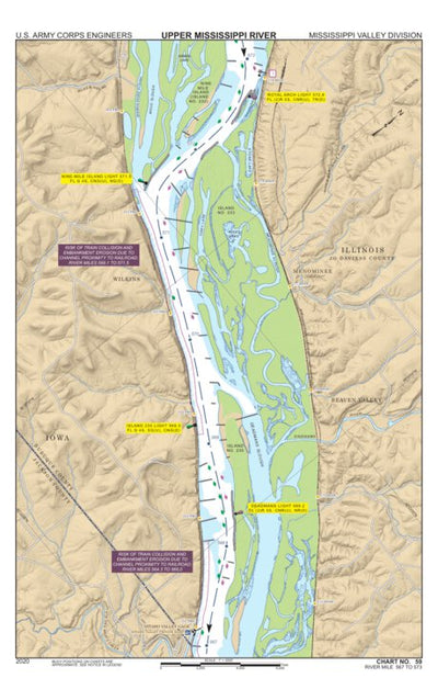 US Army Corps of Engineers Chart 59 - Upper Mississippi River Miles 573-567 digital map