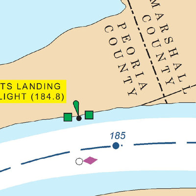 US Army Corps of Engineers Chart 63 - Illinois River Miles 184.4 - 187.3 digital map
