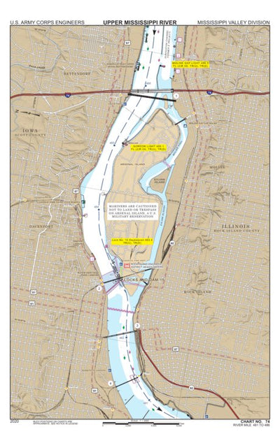 Chart 74 - Upper Mississippi River Miles 486-481 Map by US Army Corps ...