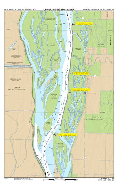 US Army Corps of Engineers Chart 85 - Upper Mississippi River Miles 424-419 digital map