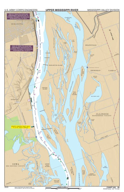 US Army Corps of Engineers Chart 89 - Upper Mississippi River Miles 402-397 digital map