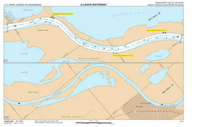 US Army Corps of Engineers Charts 37 and 37A - Illinois River Miles 108.6 - 111.6 and Bath Chute digital map