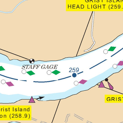 US Army Corps of Engineers Charts 86 and 87 - Illinois River Miles 254.2 - 257.1 and 257.2 - 260.1 digital map