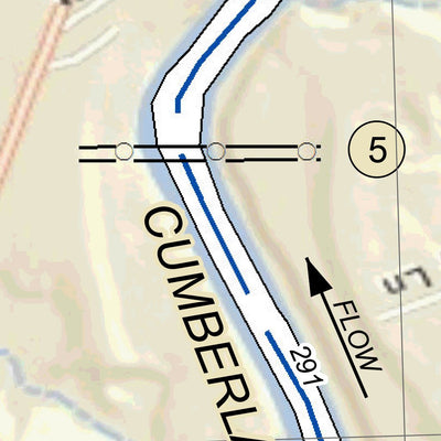US Army Corps of Engineers Cumberland River Chart 1 - Smithland, KY digital map