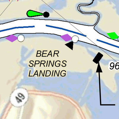 US Army Corps of Engineers Cumberland River Chart 14 - Bear Springs Landing; Bullpasture Creek; North & South Cross Creek digital map