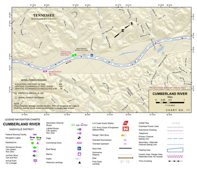US Army Corps of Engineers Cumberland River Chart 17 - Hematite, TN digital map