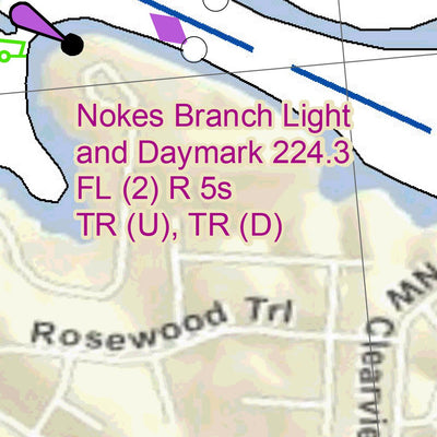 US Army Corps of Engineers Cumberland River Chart 30 - Shutes Branch; Nokes Branch; Lindsley Bend digital map