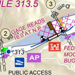 US Army Corps of Engineers Cumberland River Chart 38 - Cordell Hull Lock &Dam; West Point, TN; Defeated Creek; Caney Fork River digital map
