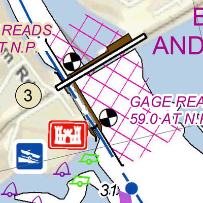 US Army Corps of Engineers Cumberland River Chart 5 - Barkley Lock and Dam, Grand Rivers, KY digital map