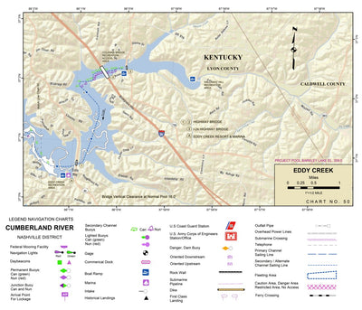 US Army Corps of Engineers Cumberland River Chart 50 - Eddy Creek digital map