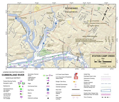 US Army Corps of Engineers Cumberland River Chart 56 - Station Camp Creek digital map