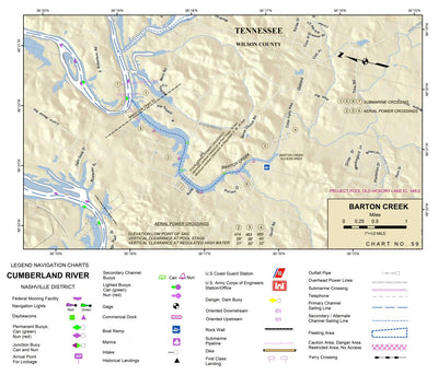 US Army Corps of Engineers Cumberland River Chart 59 - Barton Creek digital map