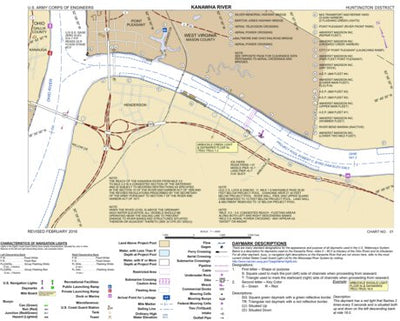 US Army Corps of Engineers Kanawha River Chart 1 (Mile 0.0- 2.2) - Point Please, Crooked Creek digital map