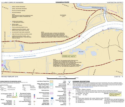 US Army Corps of Engineers Kanawha River Chart 16 (Mile 36.8-39.5) - Raymond City digital map