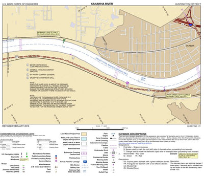 US Army Corps of Engineers Kanawha River Chart 21 (Mile 49.5-51.8) - Upton Creek Light digital map