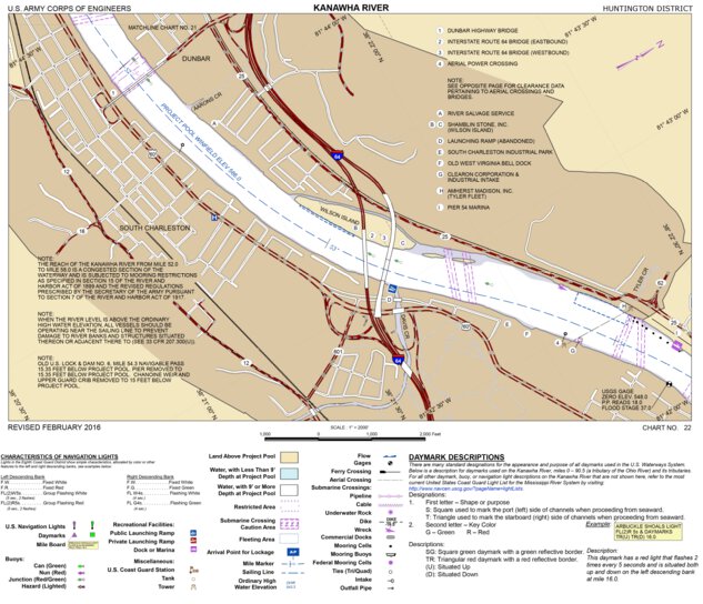 Kanawha River Chart 22 (Mile 51.8-54.4) - Dunbar, Wilson Island Map by ...