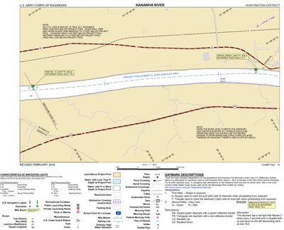 US Army Corps of Engineers Kanawha River Chart 9 (Mile19.2-21.5) - Cross Creek Light digital map