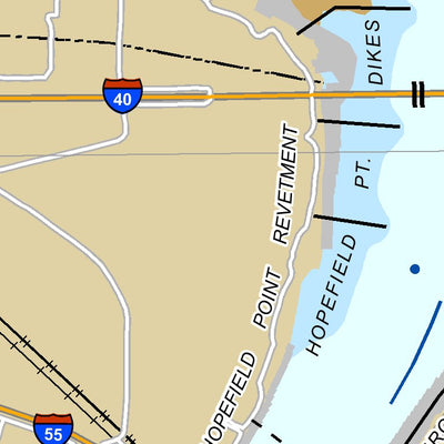 US Army Corps of Engineers Lower Mississippi Chart 21 - River Mile 741.1 to 729.8 digital map
