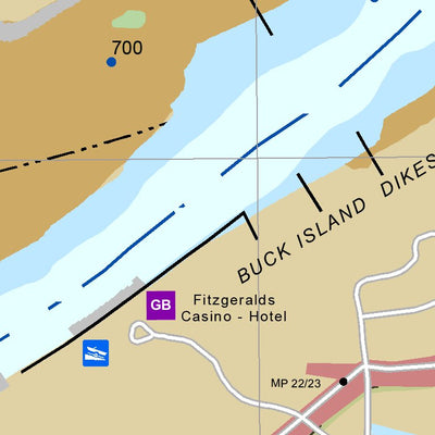 US Army Corps of Engineers Lower Mississippi Chart 25 - River Mile 702.8 to 695.4 digital map