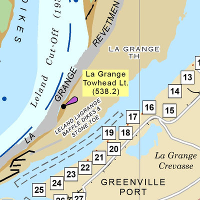 US Army Corps of Engineers Lower Mississippi Chart 41 - River Mile 545.5 to 535.7 digital map