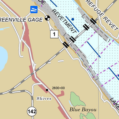 US Army Corps of Engineers Lower Mississippi Chart 42 - River Mile 539.6 to 527.8 digital map