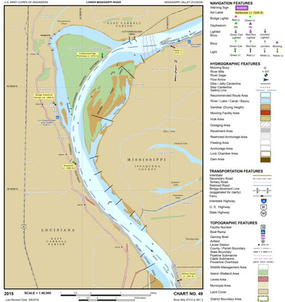 US Army Corps of Engineers Lower Mississippi Chart 49 - River Mile 473.5 to 461.3 digital map