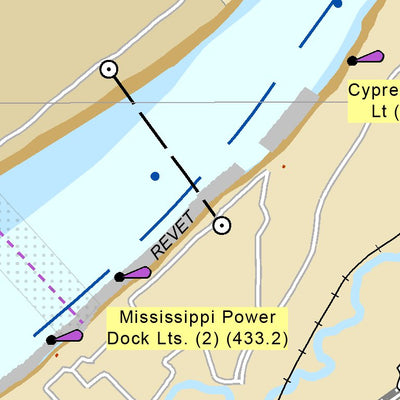 US Army Corps of Engineers Lower Mississippi Chart 53 - River Mile 443.1 to 428.0 digital map