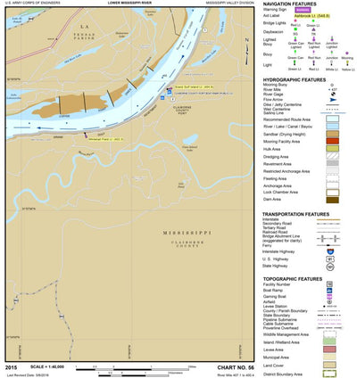 US Army Corps of Engineers Lower Mississippi Chart 56 - River Mile 407.1 to 400.4 digital map