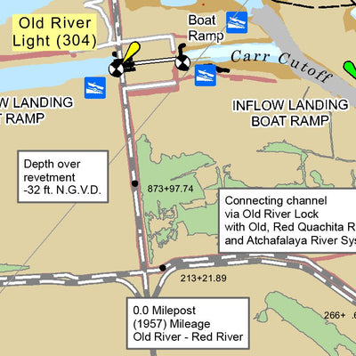 US Army Corps of Engineers Lower Mississippi Chart 66 - Old River Mile 0 to 11.0 digital map