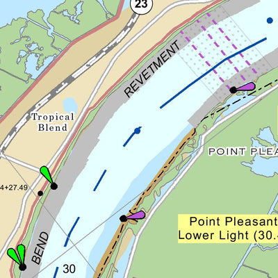 US Army Corps of Engineers Lower Mississippi Chart 91 - River Mile 36.6 to 25.5 digital map