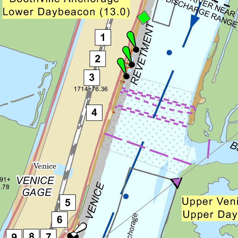 Lower Mississippi Chart 93 - River Mile 13.9 to 4.1 Map by US Army ...